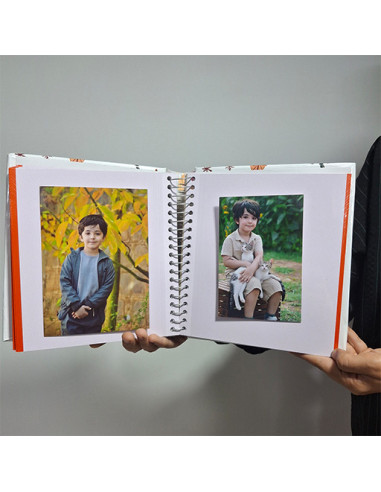آلبوم چسبی دخترانه مینیمال طرح دختر و گل چاپ نگاتیو